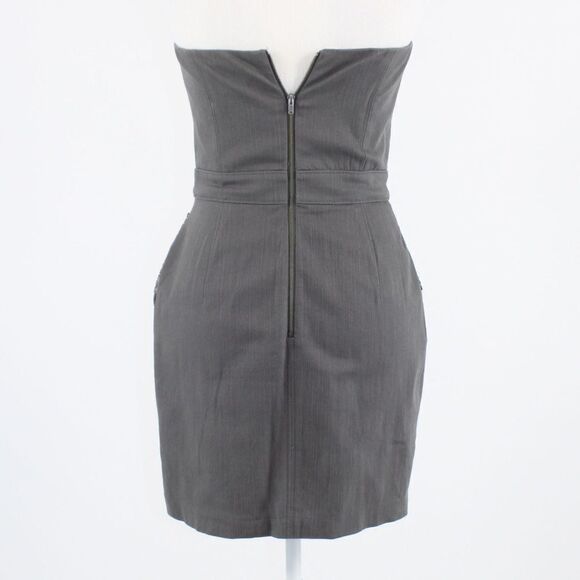 Badgley Mischka gray denim dress 2 - Picture 7 of 8